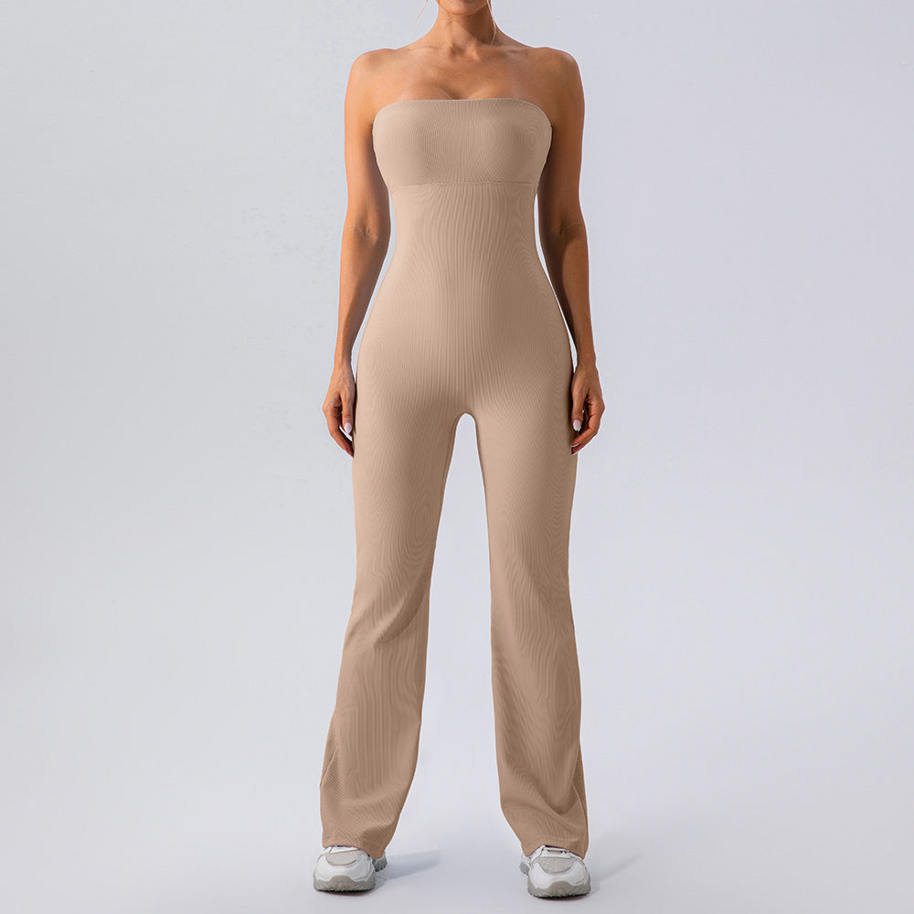 Strapless Rib Knit Jumpsuit (4 Colors)