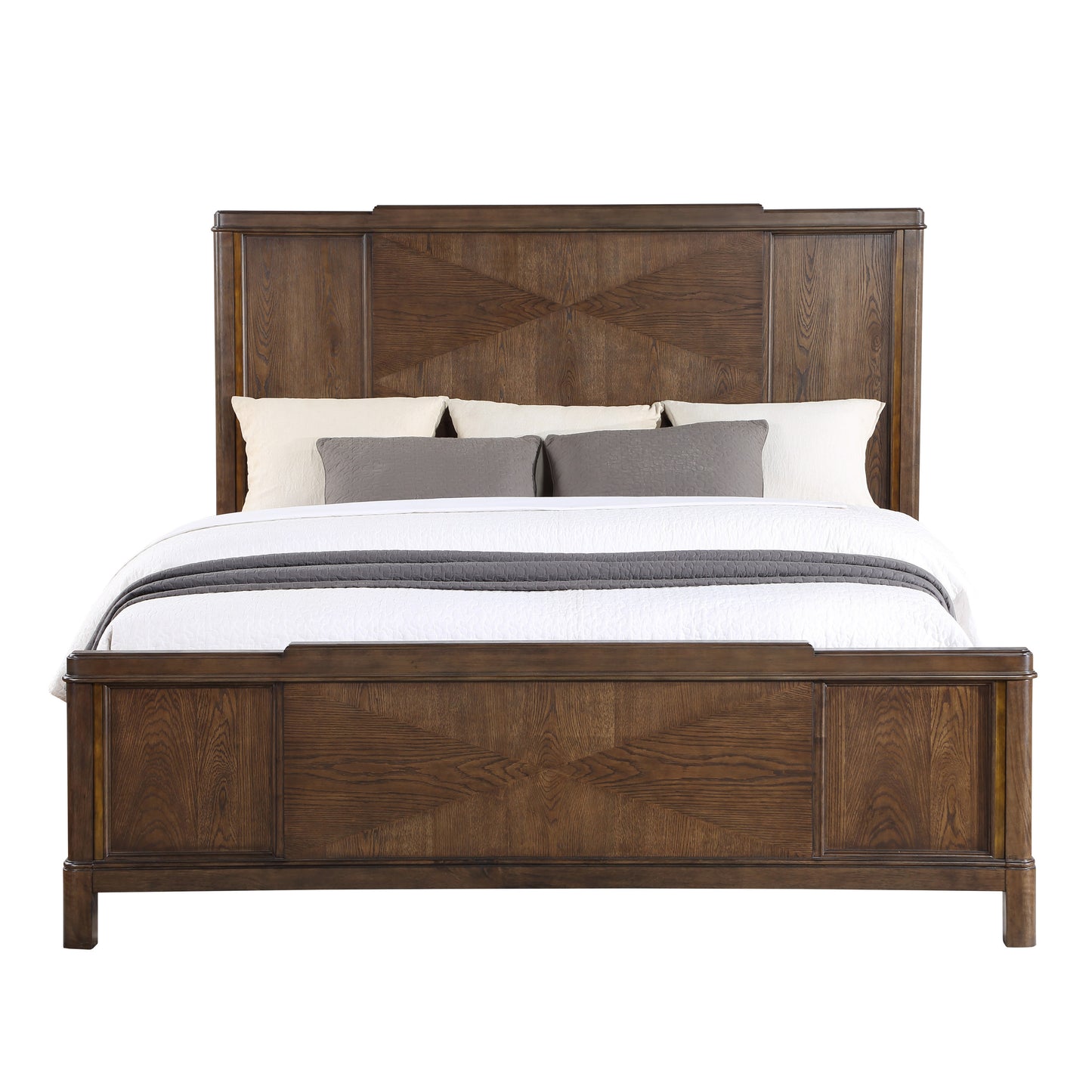 4 Piece Bronze & Walnut King Bedroom Set