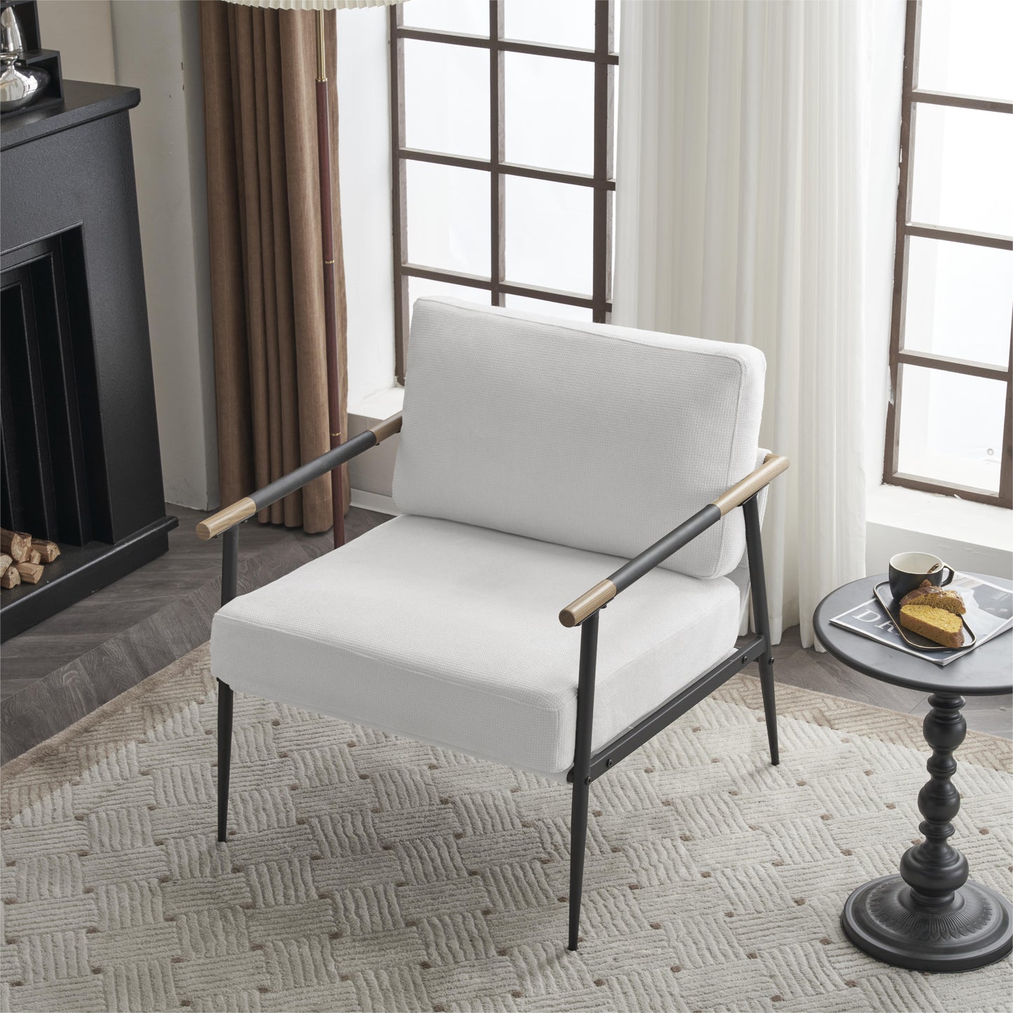 Modern & Chic Steel Frame Accent Chair - White