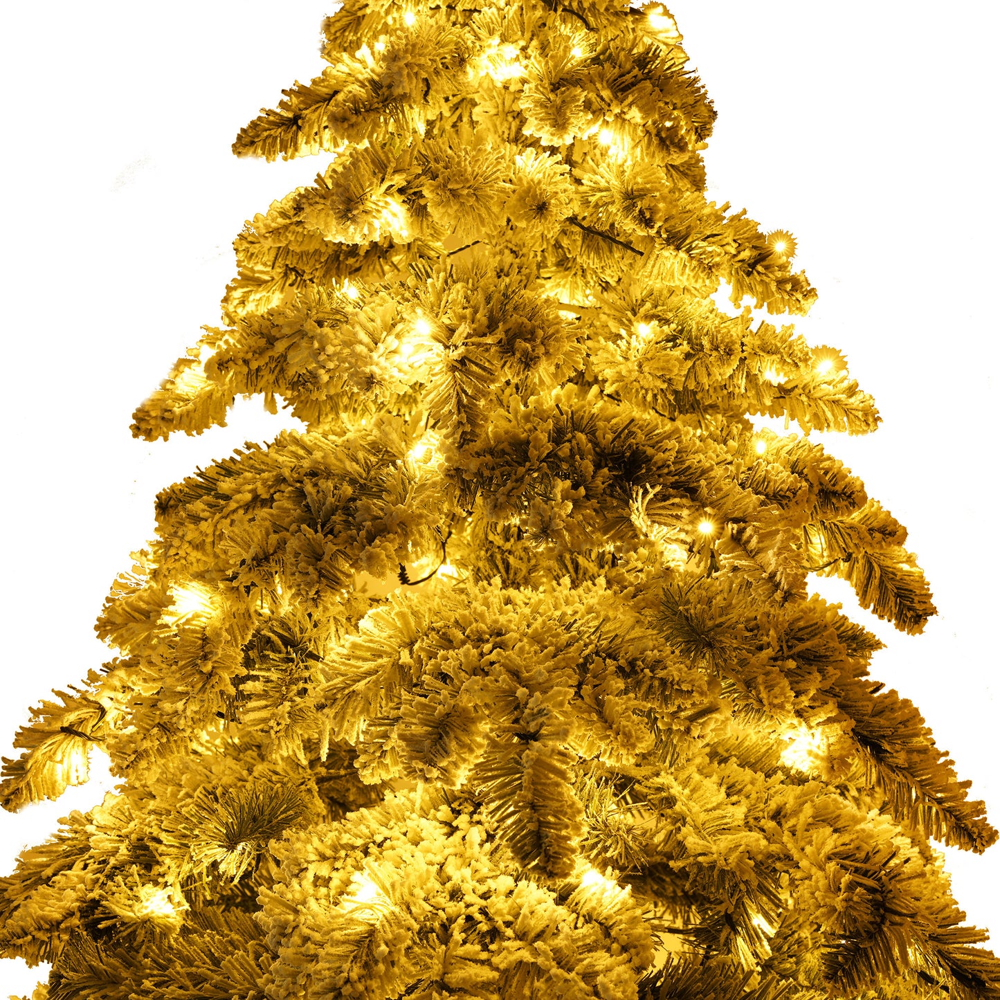 7.5ft Flocked Christmas Tree with 400 LED Lights and 1050 Bendable Branches, Christmas Tree Holiday Decoration