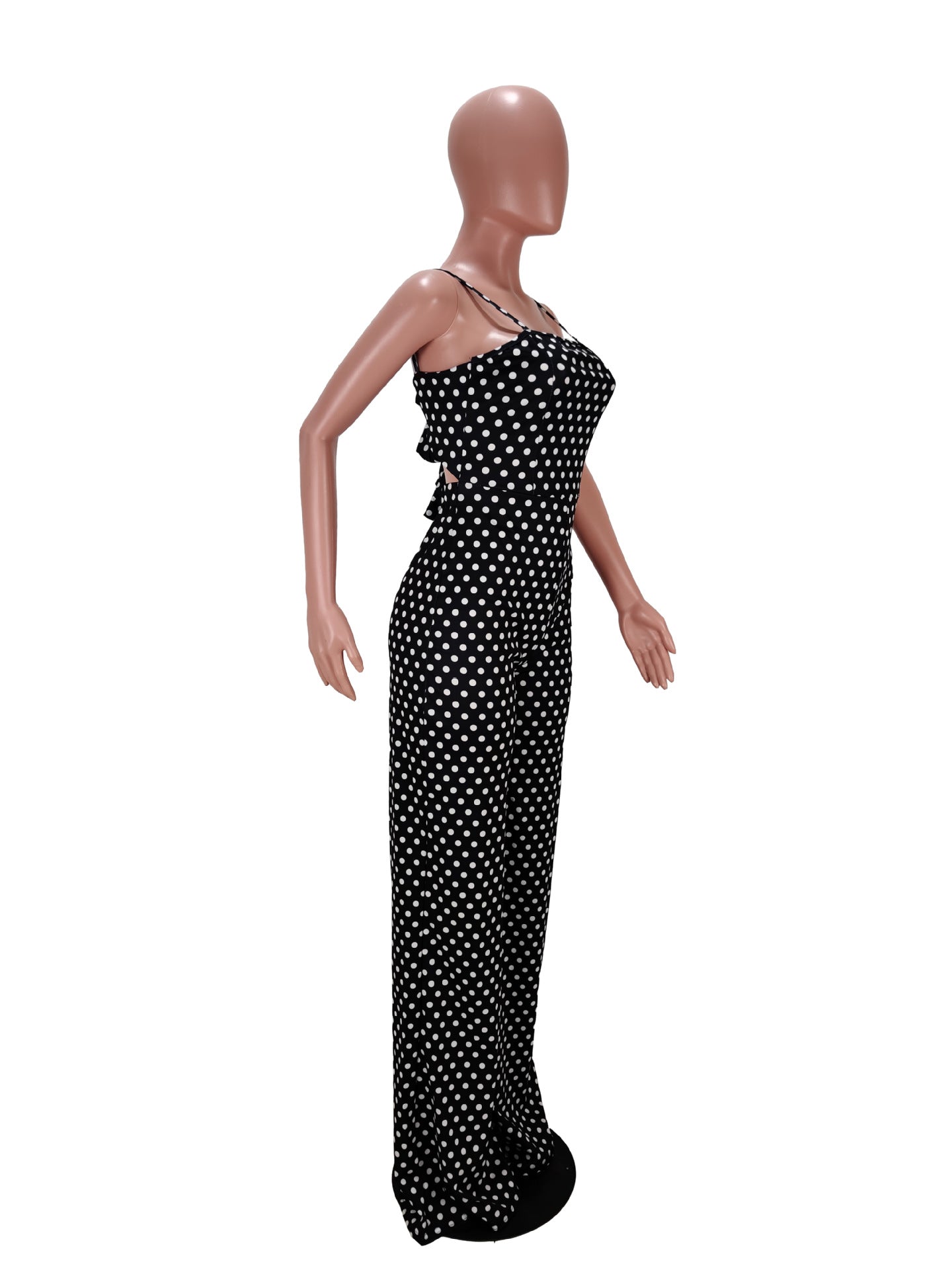 Tie-Back Polka Dot Jumpsuit