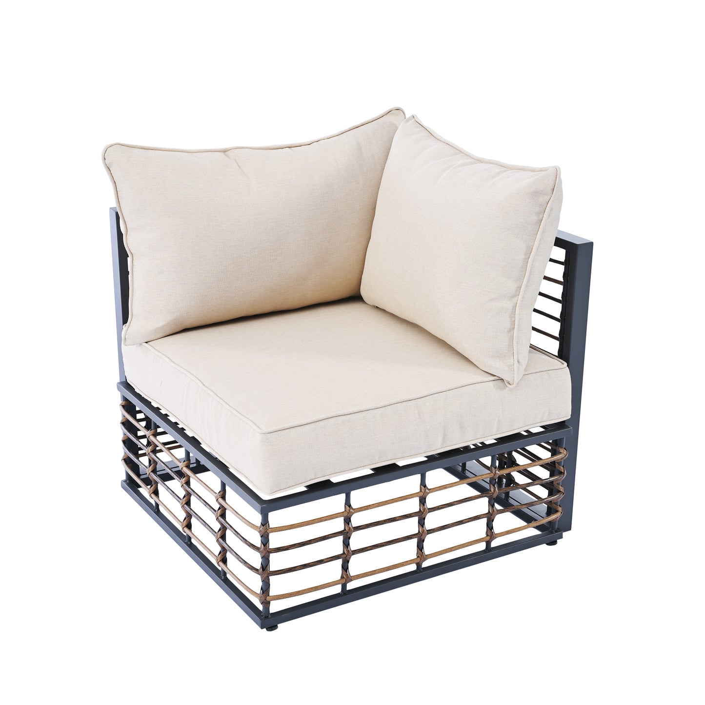 Modern Rattan 7-Piece Modular Patio Sofa Set