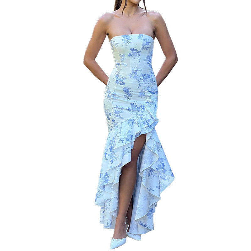 Sky Blue Ruffled Summer Dress