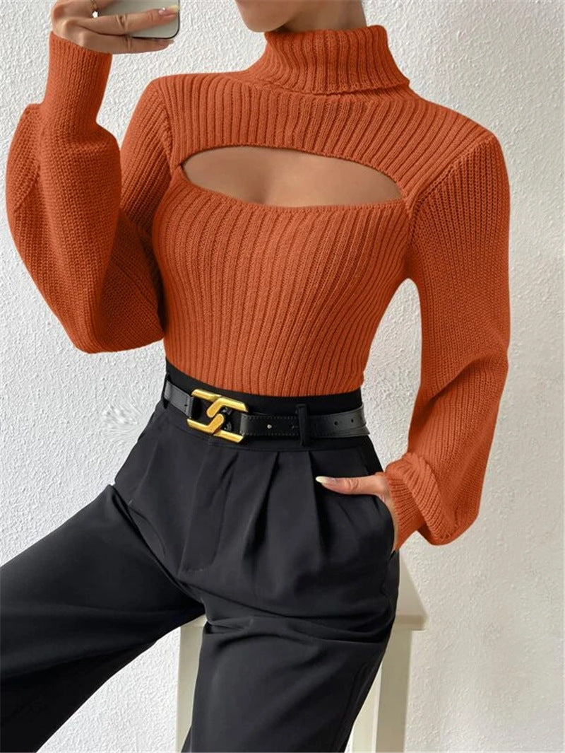 Suéter de moda con recorte para mujer
