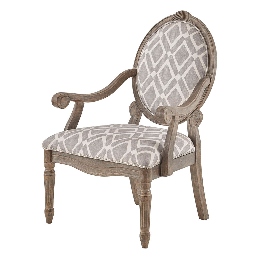 Birchwood Grey Stain Geo Arm Chair