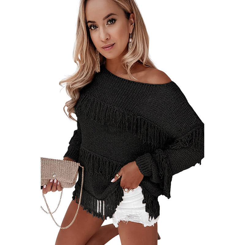Women's Knitted Tassel Sweater (Color Variety)