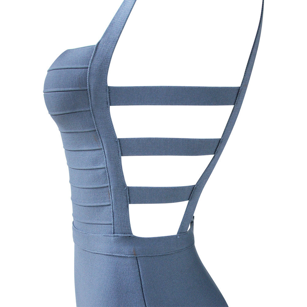 Blue-Grey Bandage Dress