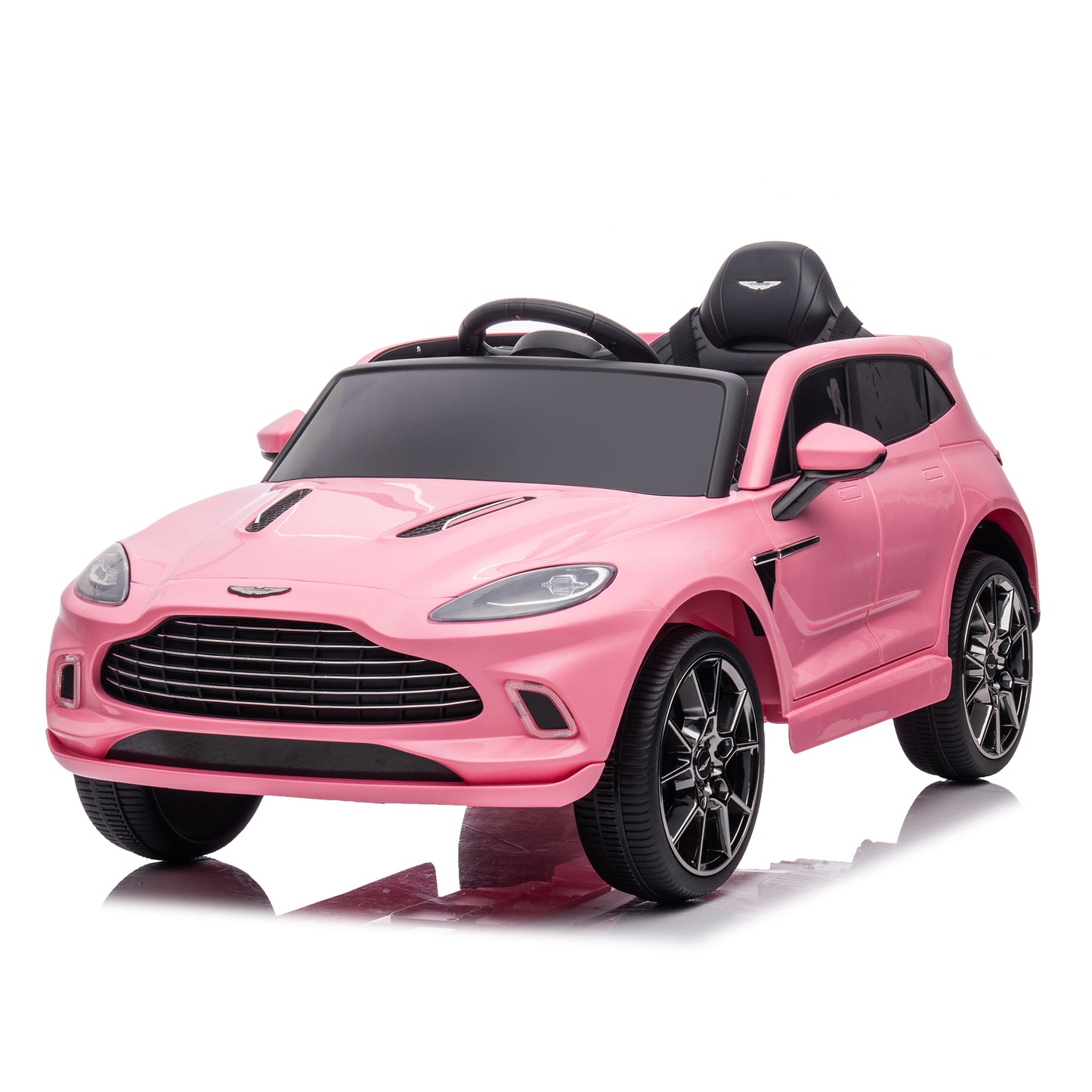 Aston Martin 12V Dual-drive remote control electric Kid Ride On Car, Battery Powered Kids Ride-on Car pink, 4 Wheels Children toys vehicle ,LED Headlights, remote control, music, USB