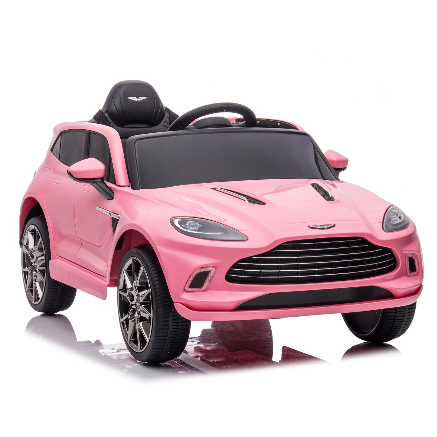 Aston Martin 12V Dual-drive remote control electric Kid Ride On Car, Battery Powered Kids Ride-on Car pink, 4 Wheels Children toys vehicle ,LED Headlights, remote control, music, USB