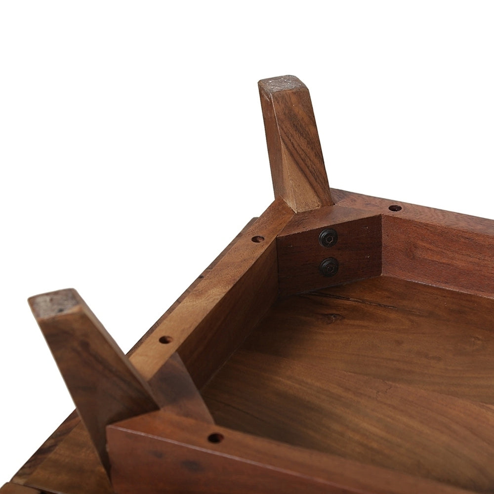 Kommode mit sechs Schubladen aus Akazienholz im Live Edge-Stil