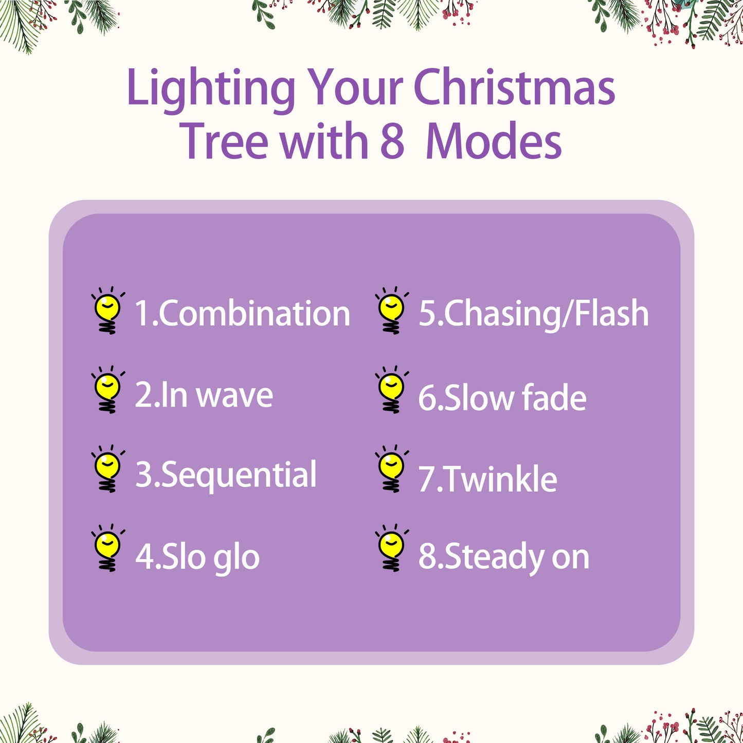 Pre-lit Christmas Artificial Tree 4-Piece Set, Garland, Wreath and Set of 2 Entrance Trees, X-mas with LED Lights, Purple