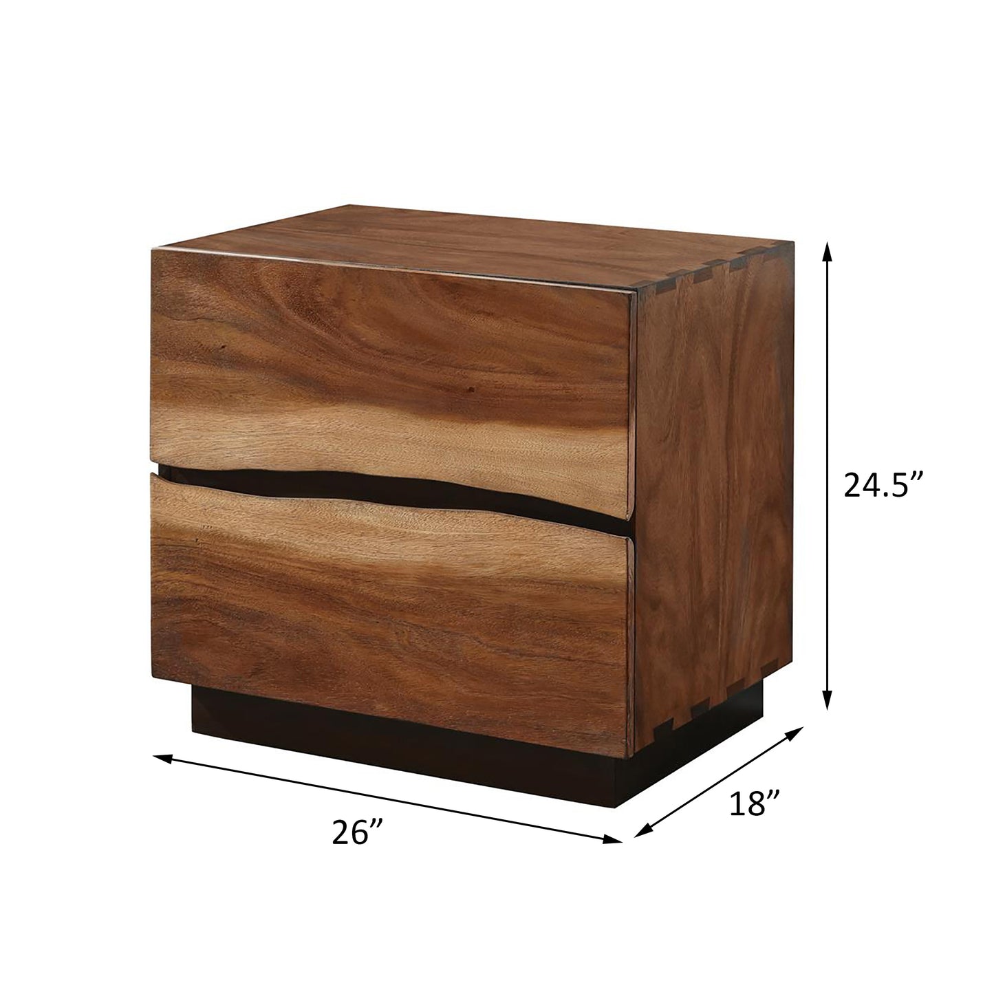 Smokey Walnut and Coffee 2-Drawer Nightstand