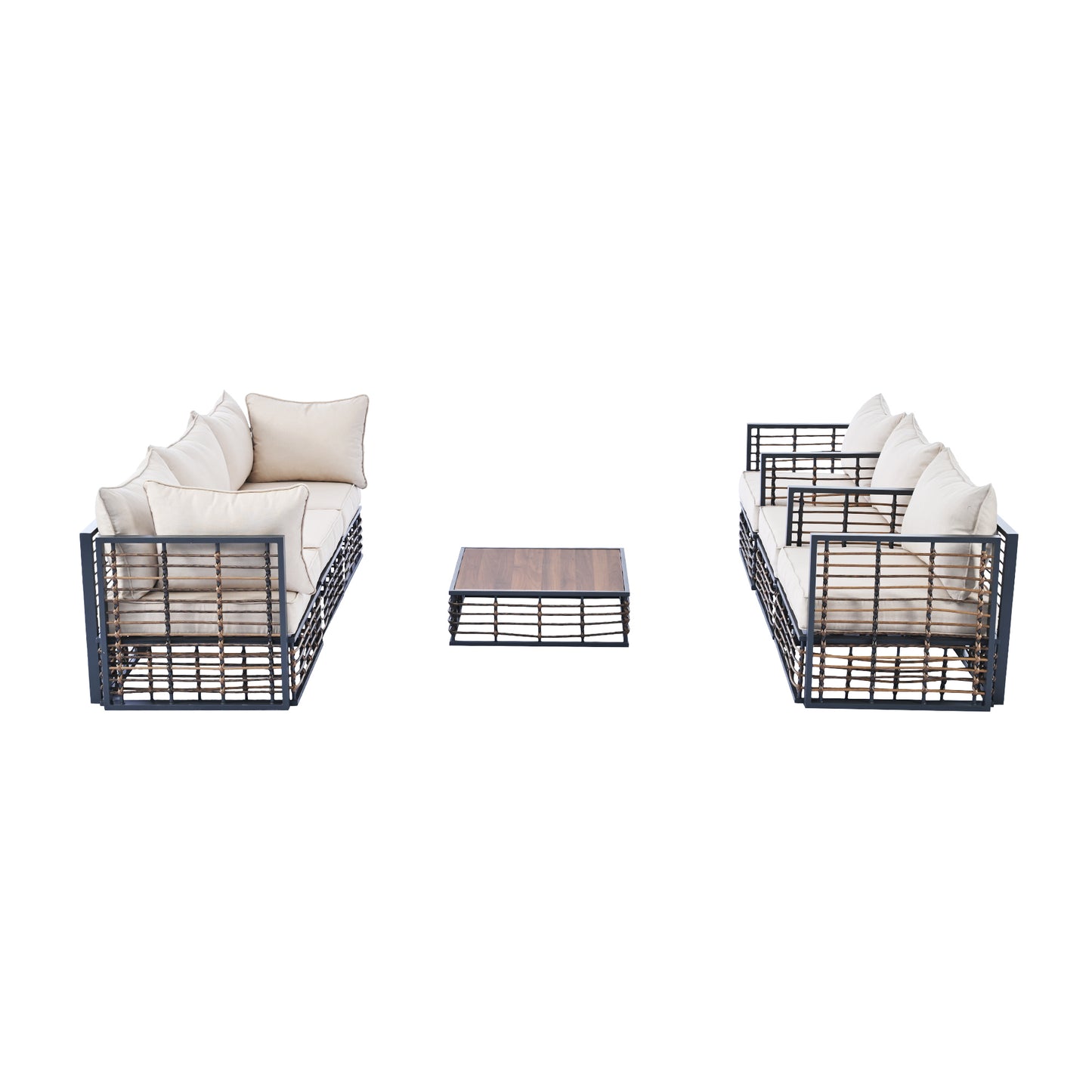Modern Rattan 7-Piece Modular Patio Sofa Set