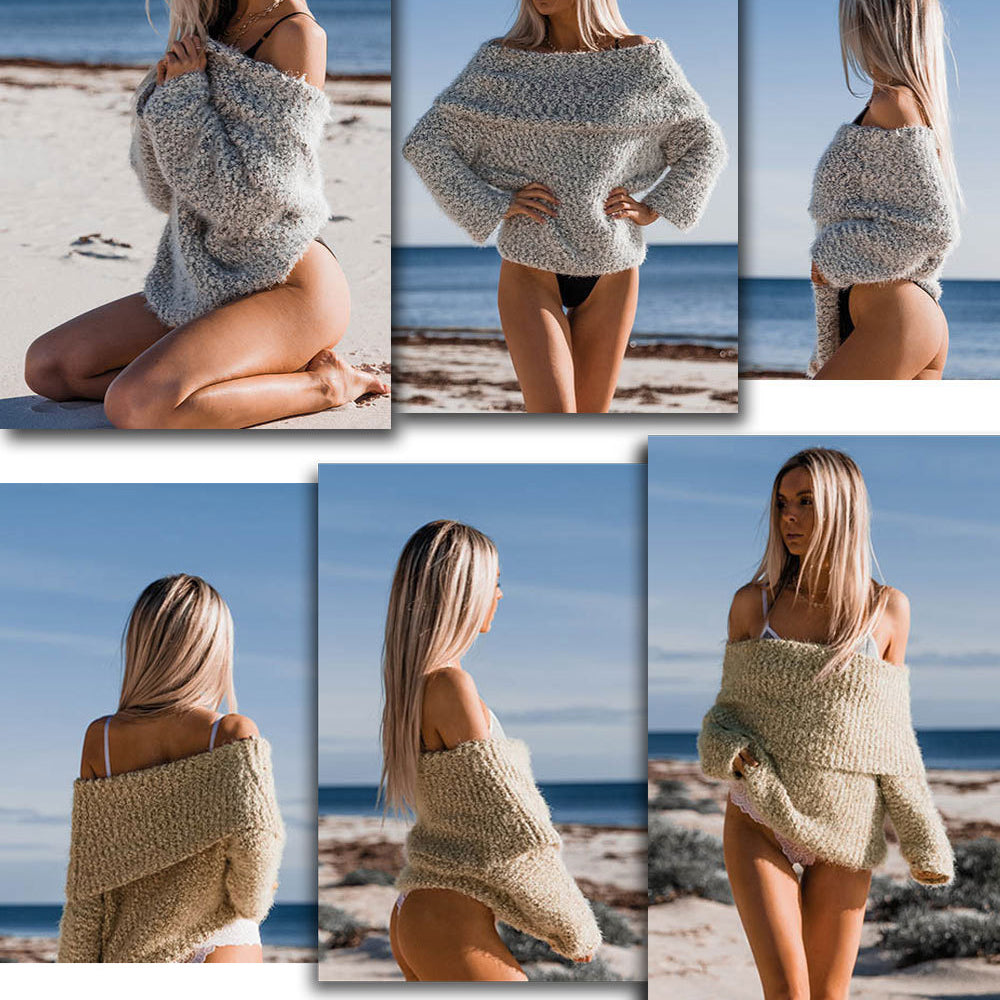 Knitted Off-Shoulder Sweater