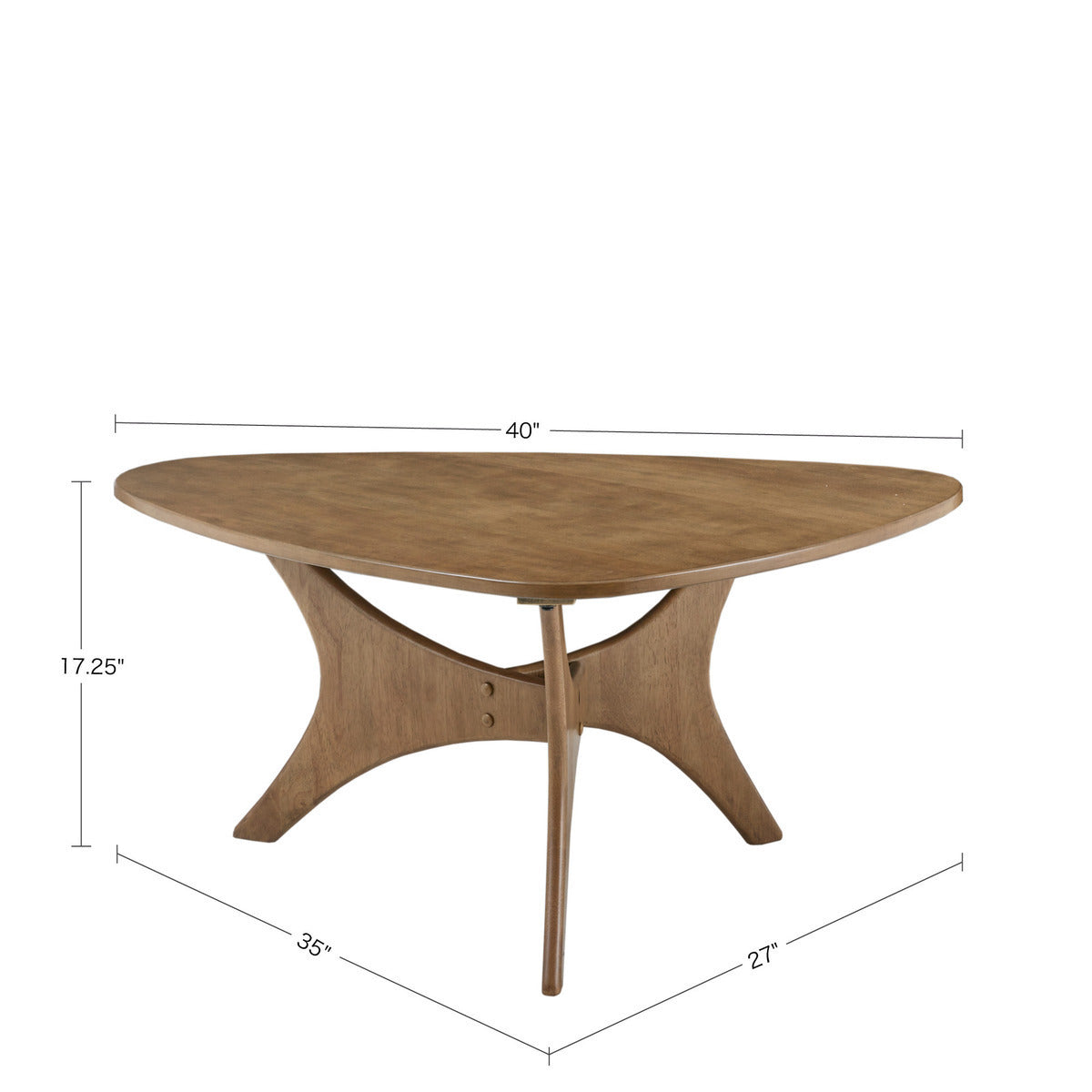 Mesa de centro de madera triangular