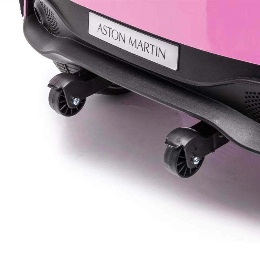 Aston Martin 12V elektrisches Kinder-Rutschauto mit Doppelantrieb und Fernbedienung, batteriebetriebenes Kinder-Rutschauto rosa, 4 Räder, Kinderspielzeugfahrzeug, LED-Scheinwerfer, Fernbedienung, Musik, USB