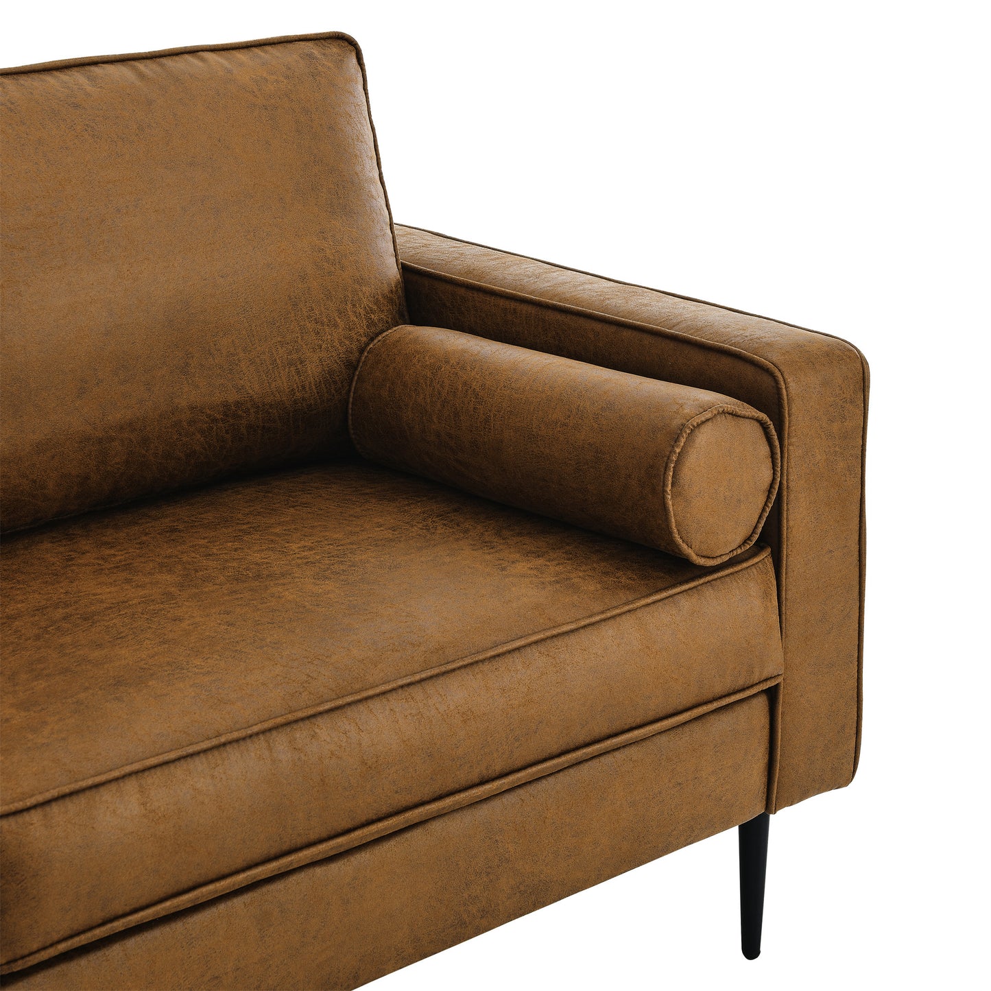 79" Mid-Century Modern Sofa Couch with Performance Fabric -Brown