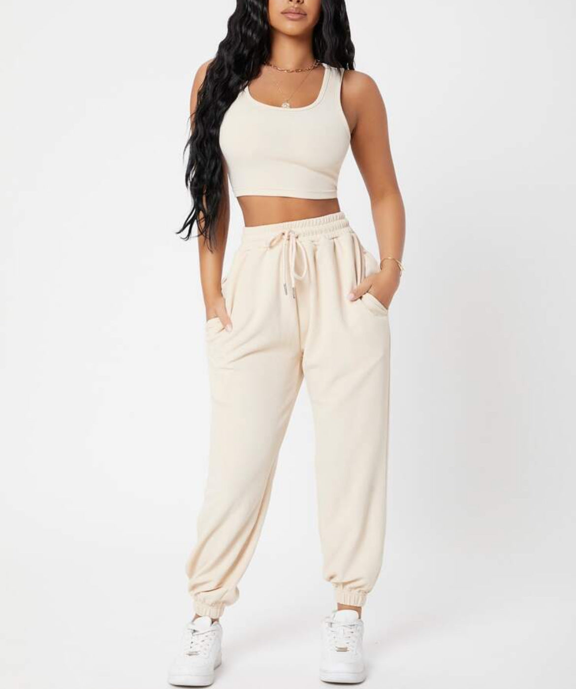 Cropped Tank and Joggers Set