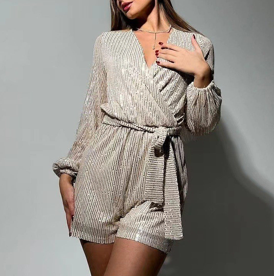 Sequined Long Sleeve Dress (7 Colors)