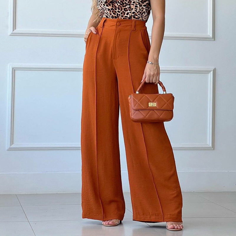 Wide-leg Pleated Casual Pants