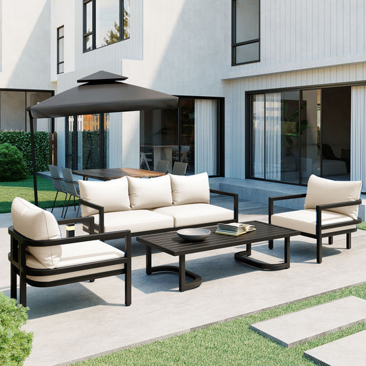 Outdoor U-Shaped Steel Patio Sofa Set