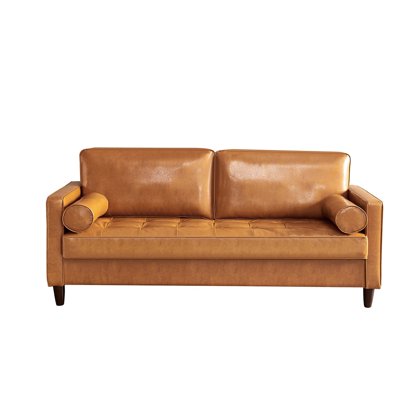 Modernes Mid-Century-Sofa aus veganem Leder