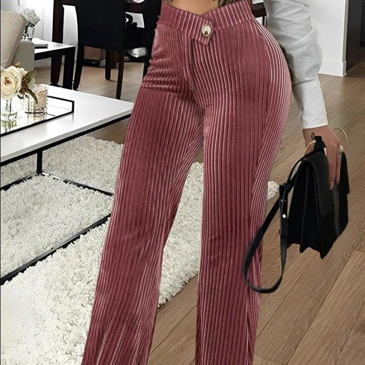 Fashion Gold Velvet Striped Women's Pants (4 Colors)