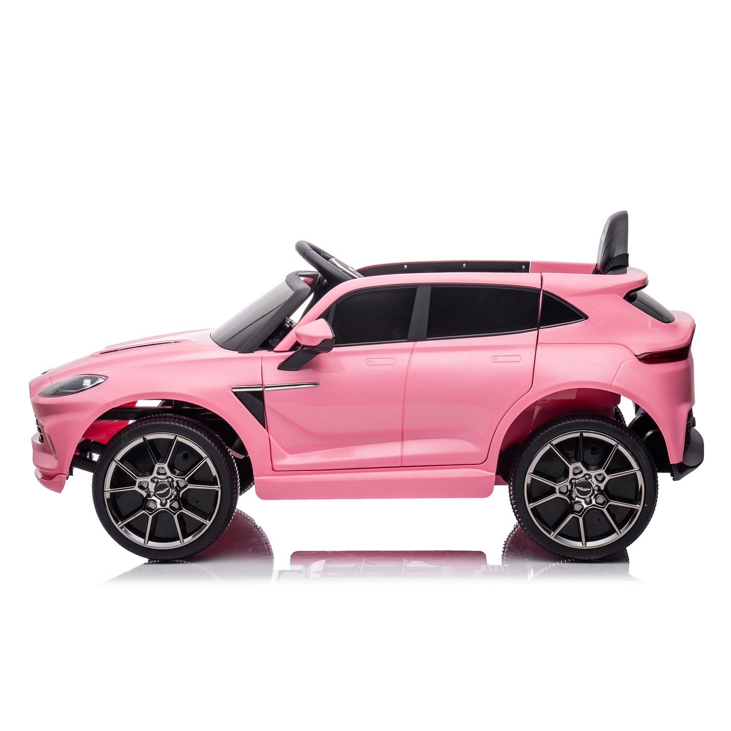 Aston Martin 12V elektrisches Kinder-Rutschauto mit Doppelantrieb und Fernbedienung, batteriebetriebenes Kinder-Rutschauto rosa, 4 Räder, Kinderspielzeugfahrzeug, LED-Scheinwerfer, Fernbedienung, Musik, USB