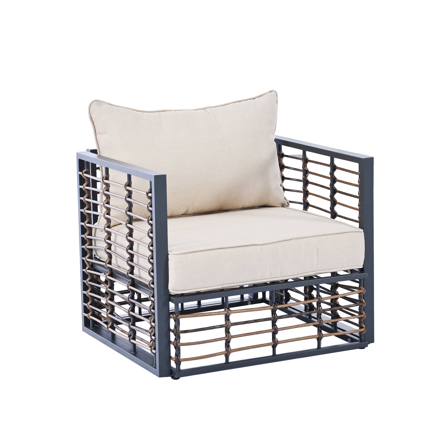 Modern Rattan 7-Piece Modular Patio Sofa Set