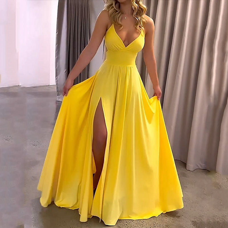 Vestido de verano amarillo sol