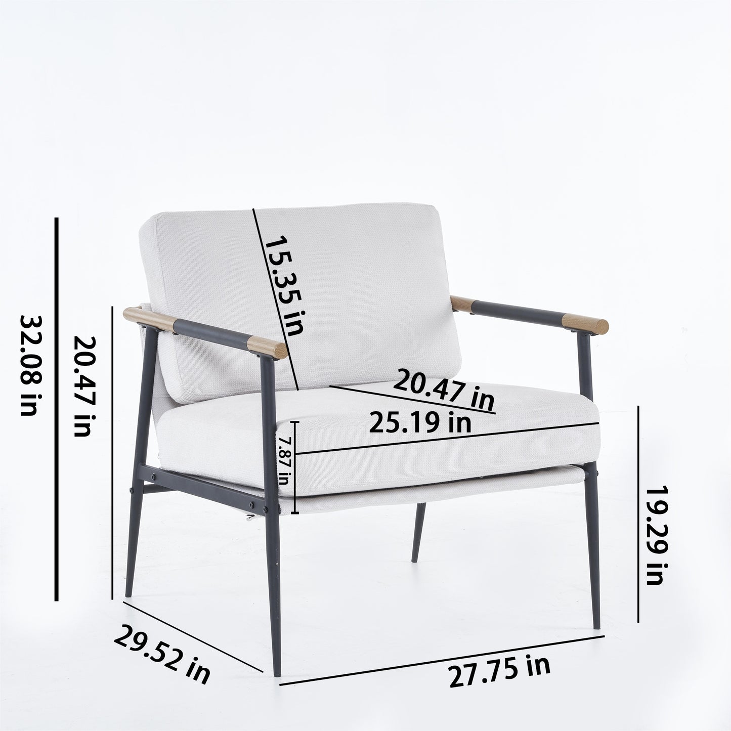 Modern & Chic Steel Frame Accent Chair - White