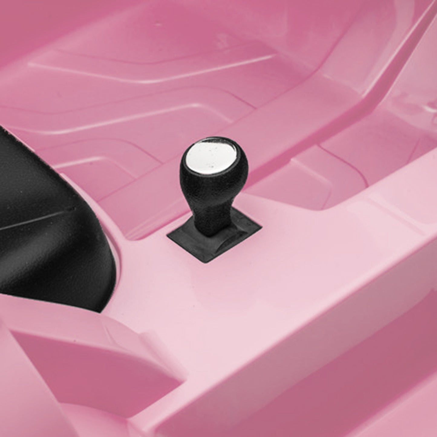 Aston Martin Coche eléctrico para niños con control remoto de doble tracción de 12 V, coche para niños con batería rosa, vehículo de juguetes para niños de 4 ruedas, faros LED, control remoto, música, USB