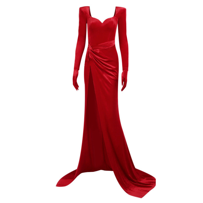 Gia's langes Abendkleid mit herzförmigem Ausschnitt (3 Farben)