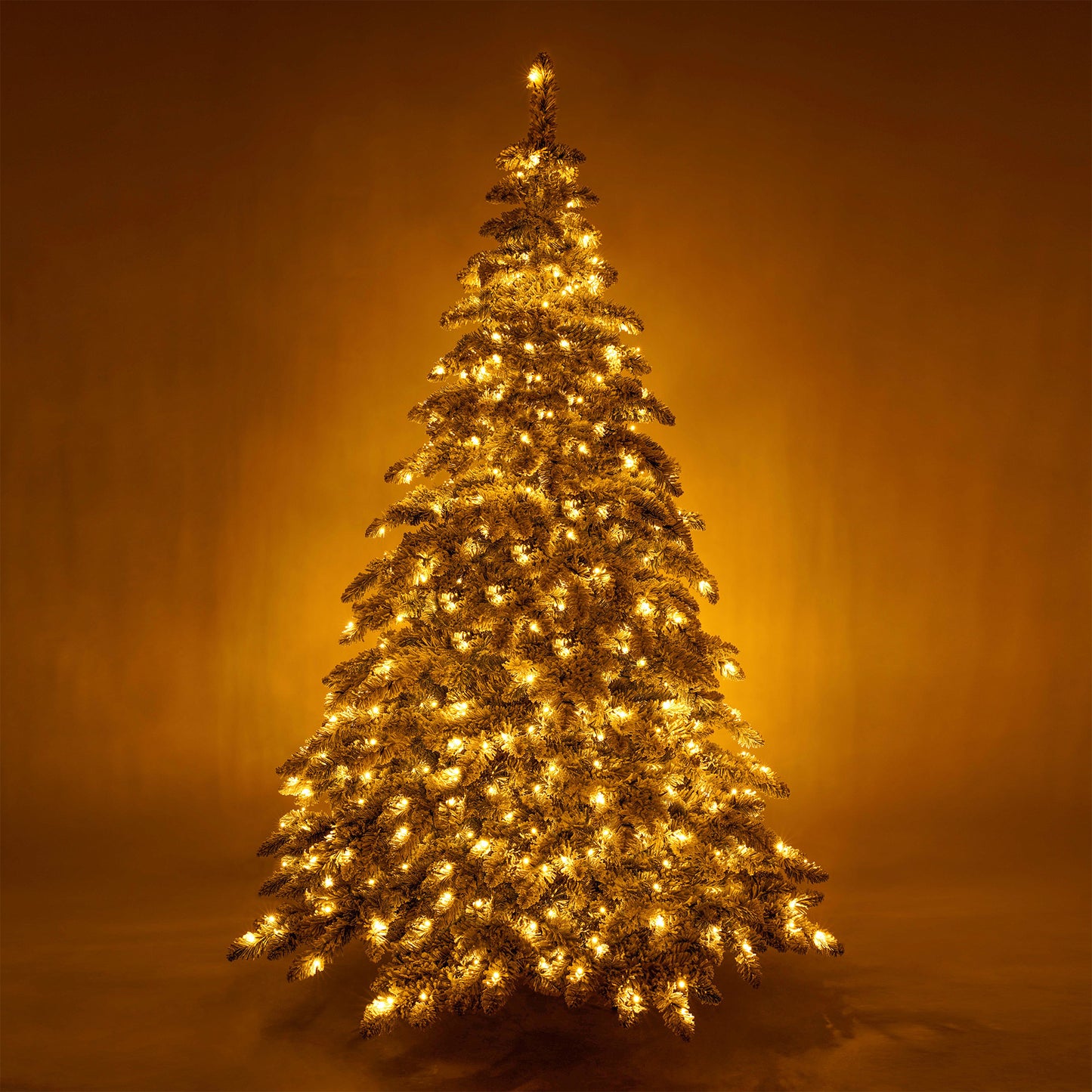 7.5ft Flocked Christmas Tree with 400 LED Lights and 1050 Bendable Branches, Christmas Tree Holiday Decoration