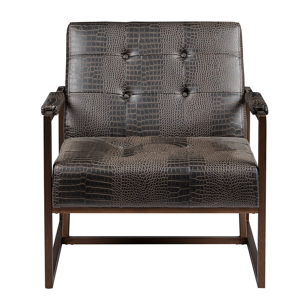 Faux Alligator Leather Lounge Chair