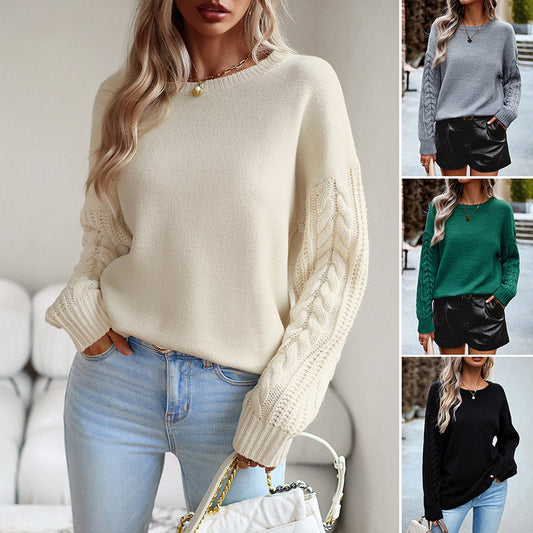 Women's Knitted Design Sleeve Sweater