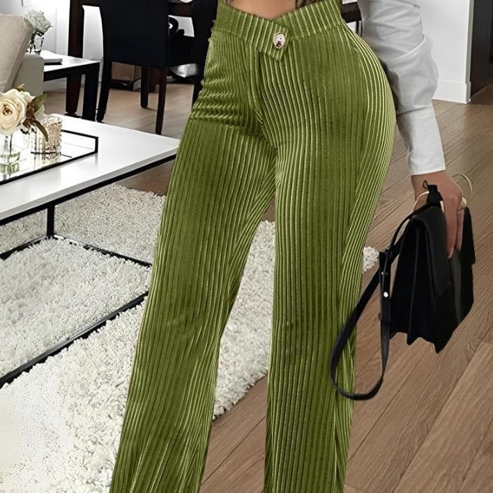 Fashion Gold Velvet Striped Women's Pants (4 Colors)