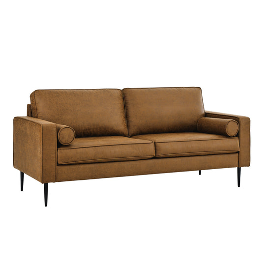 79" Mid-Century Modern Sofa Couch with Performance Fabric -Brown
