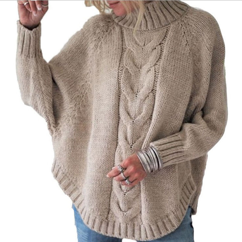 Bat Sleeve Turtleneck Women's Sweater