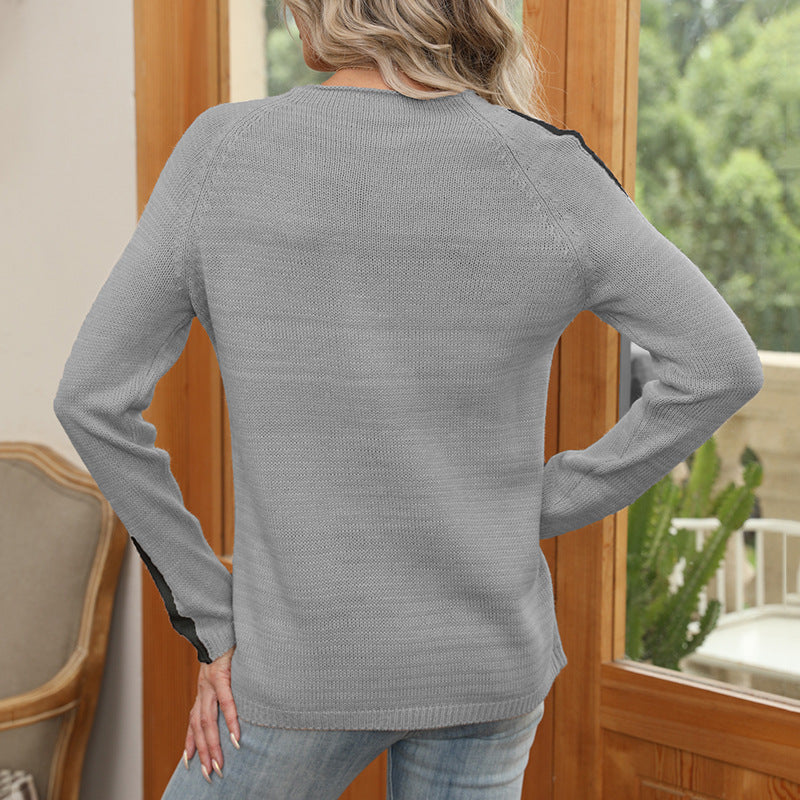 Warm Women's Arm Striped Sweater
