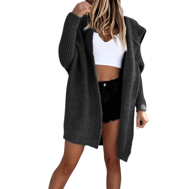 Thick Hooded Cardigan Sweater
