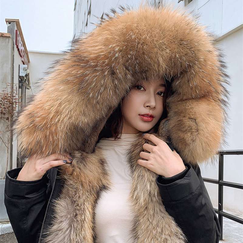 Long Warm Faux Fur Lined Coat