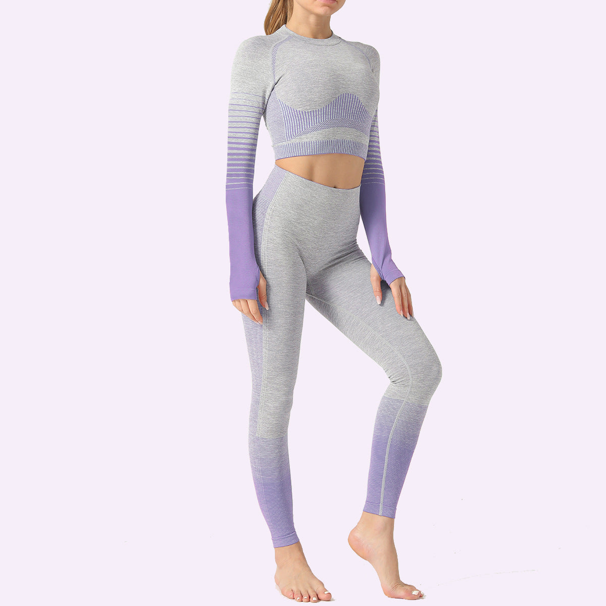 Women's Yoga Active Wear Crop Top and Leggings Set