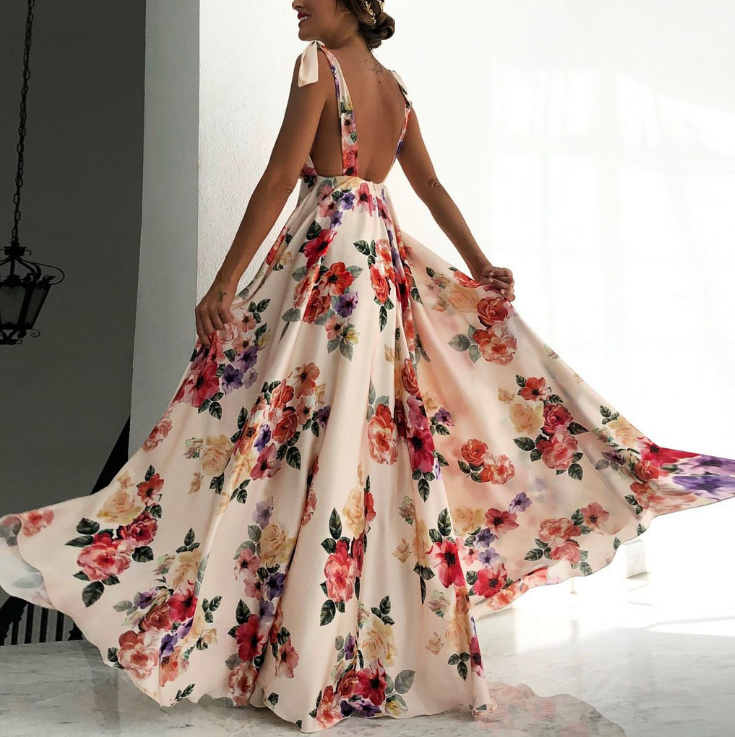 Vestido elegante sin espalda