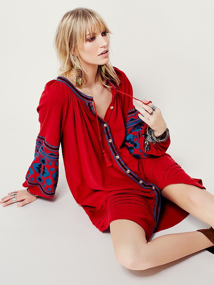 Bohemian Style Embroidered Dress