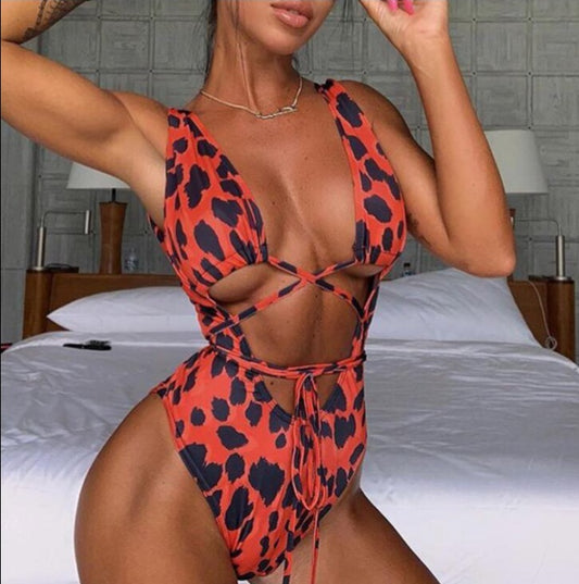 One Piece Cheetah Print Swimsuit