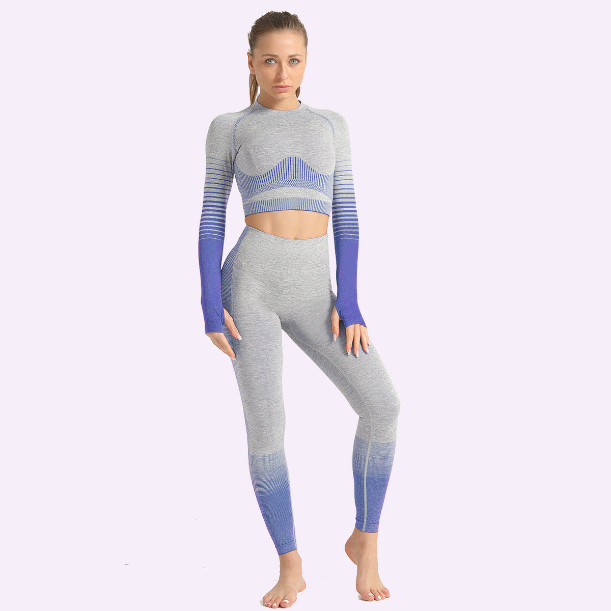 Conjunto de leggings y top corto de yoga para mujer