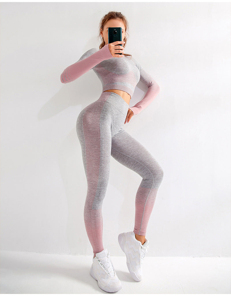 Conjunto de leggings y top corto de yoga para mujer