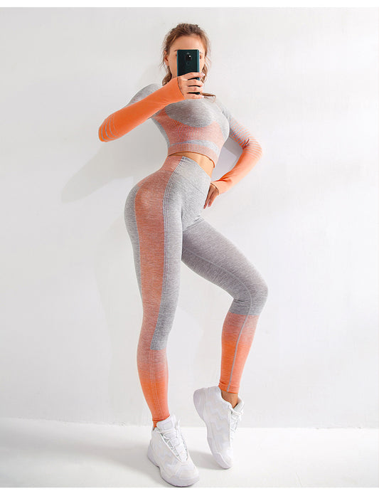 Damen Yoga Active Wear Crop Top und Leggings Set