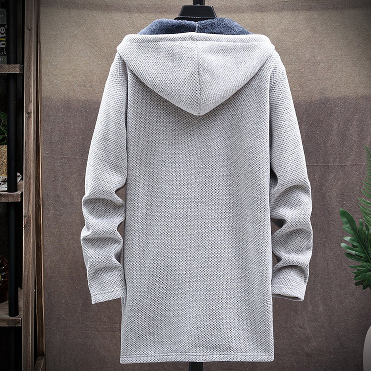 Plush Fur Lined Men's Sweater Jacket